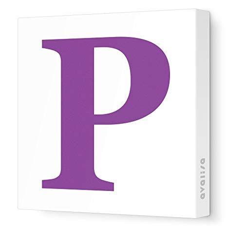 Stretched P Logo - Buy Avalisa Stretched Canvas Upper Letter P Nursery Wall Art, Purple ...