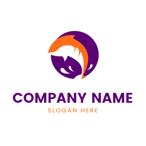 Purple Orange Circle Logo - Free Fish Logo Designs | DesignEvo Logo Maker