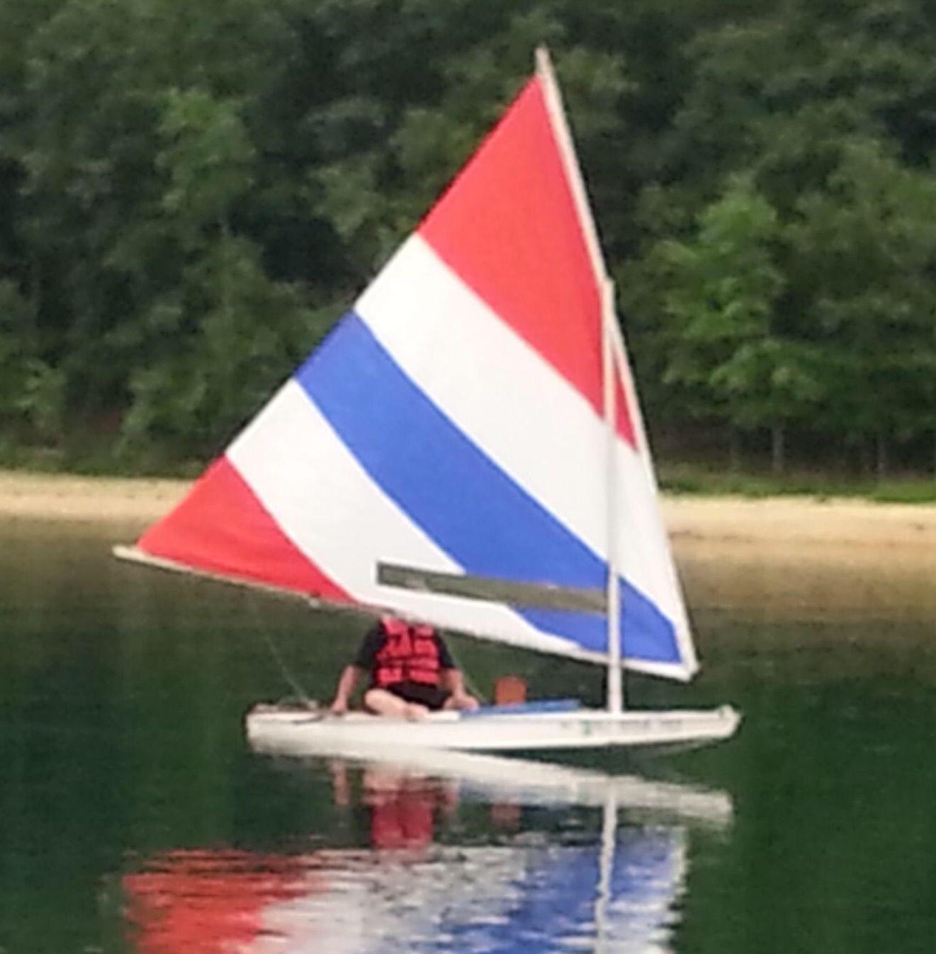 Red White Blue Sail Logo - Red, White & Blue Race Cut sail for the Sunfish