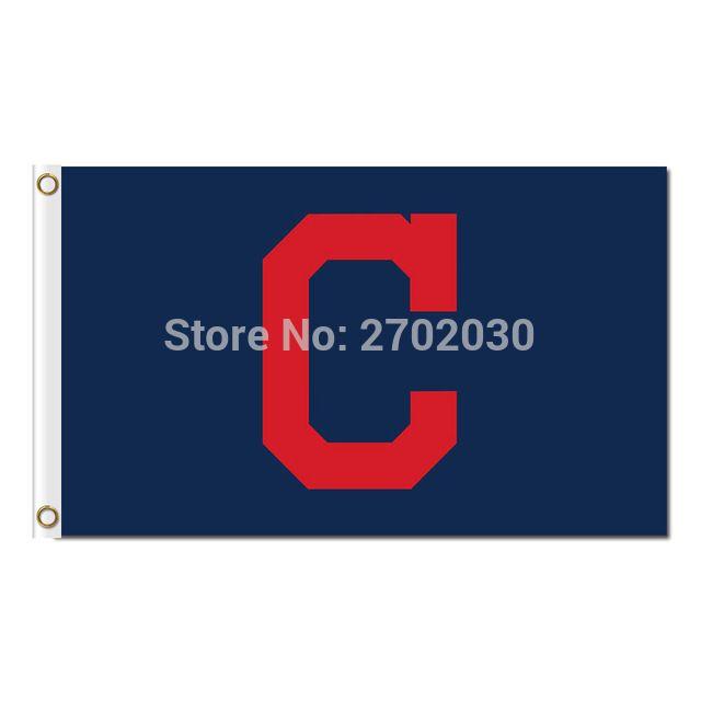 Baseball From Red C Logo - C Logo Cleveland Indians Flag Baseball Super Fan Team Banners Major ...