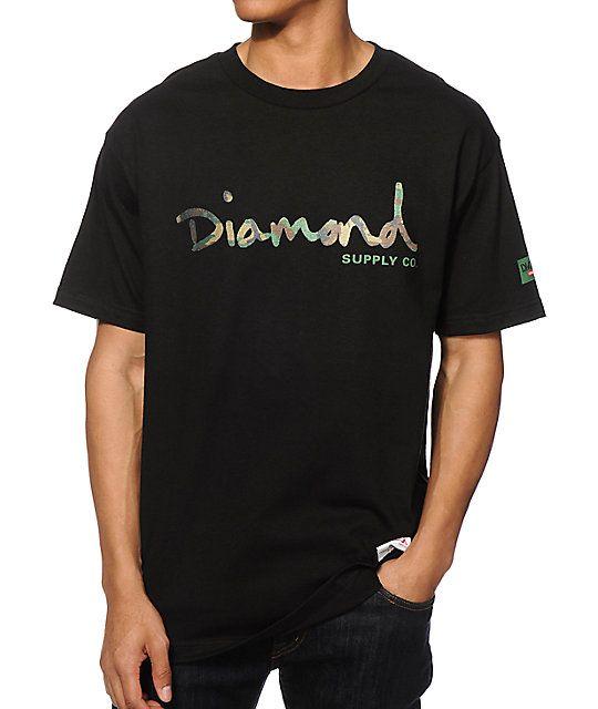Diamond Supply Co Script Logo - Diamond Supply Co Camo OG Script T-Shirt | Zumiez