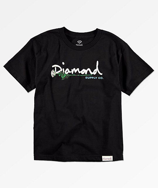 Diamond Supply Co Script Logo - Diamond Supply Co. Boys Gem Script Black T-Shirt | Zumiez
