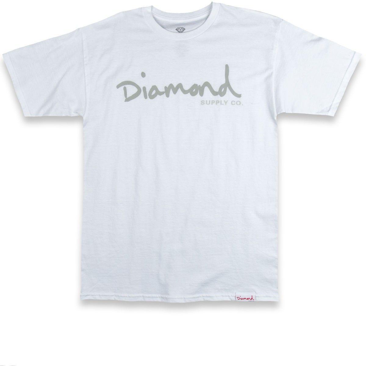 Diamond Supply Co Script Logo - Diamond Supply Co. Tonal OG Script T-Shirt - White