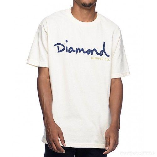 Diamond Supply Co Script Logo - Diamond Supply Co. OG Script Cream T-Shirt at : PDP 496621