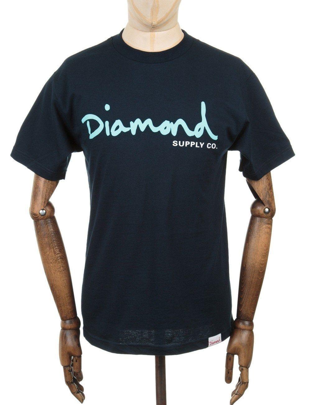 Diamond Supply Co Script Logo - Diamond Supply Co OG Script T-shirt - Navy - Clothing from Fat ...