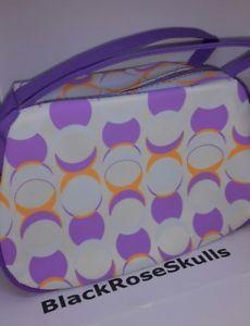 Purple Orange Circle Logo - AVON Cosmetics Bag Purple White Orange Circle Toiletries/Make-Up ...
