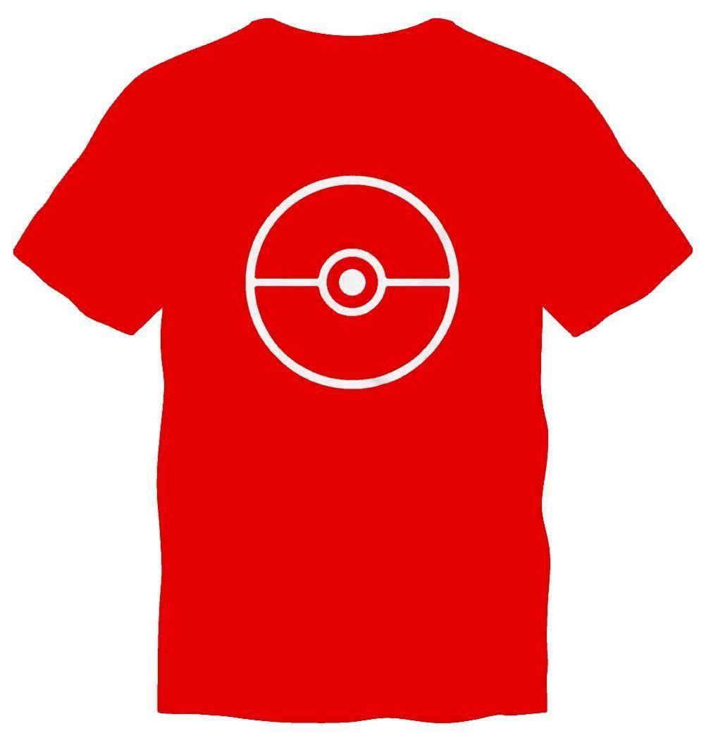 Pokeball Logo - Pokemon Red Pokeball Logo Shirt Large - PlayAndCollect