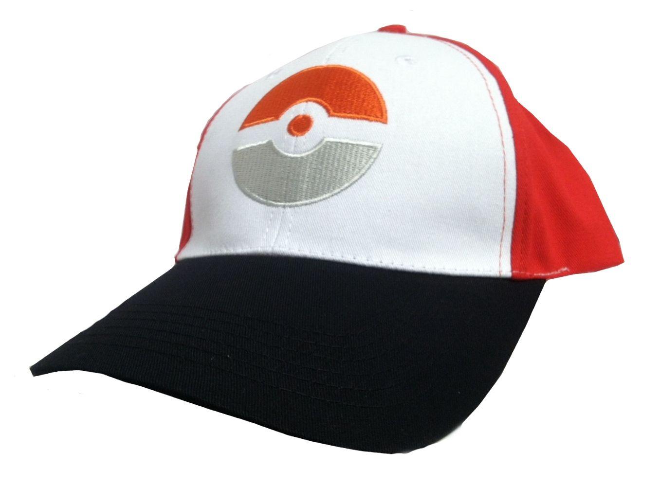 Pokeball Logo - Red White And Black Hat With Orange Pokeball Logo