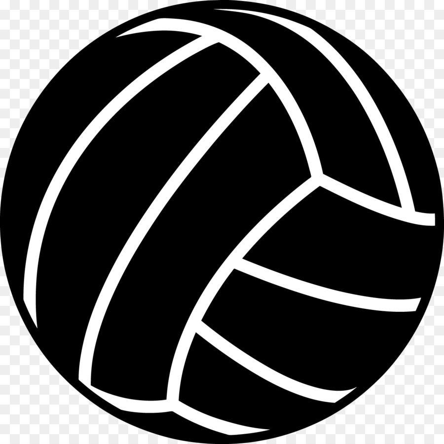 Black and White Volleyball Logo - Beach volleyball Sport Black Clip art - netball png download - 1350 ...