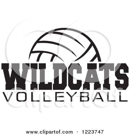 Black and White Volleyball Logo - Wildcat Volleyball Logo Clipart