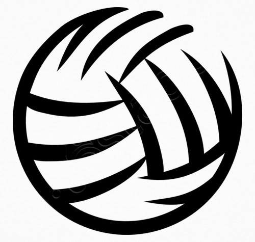 Black and White Volleyball Logo - Volleyball logo T-shirt - 1007395 | Tostadora.co.uk