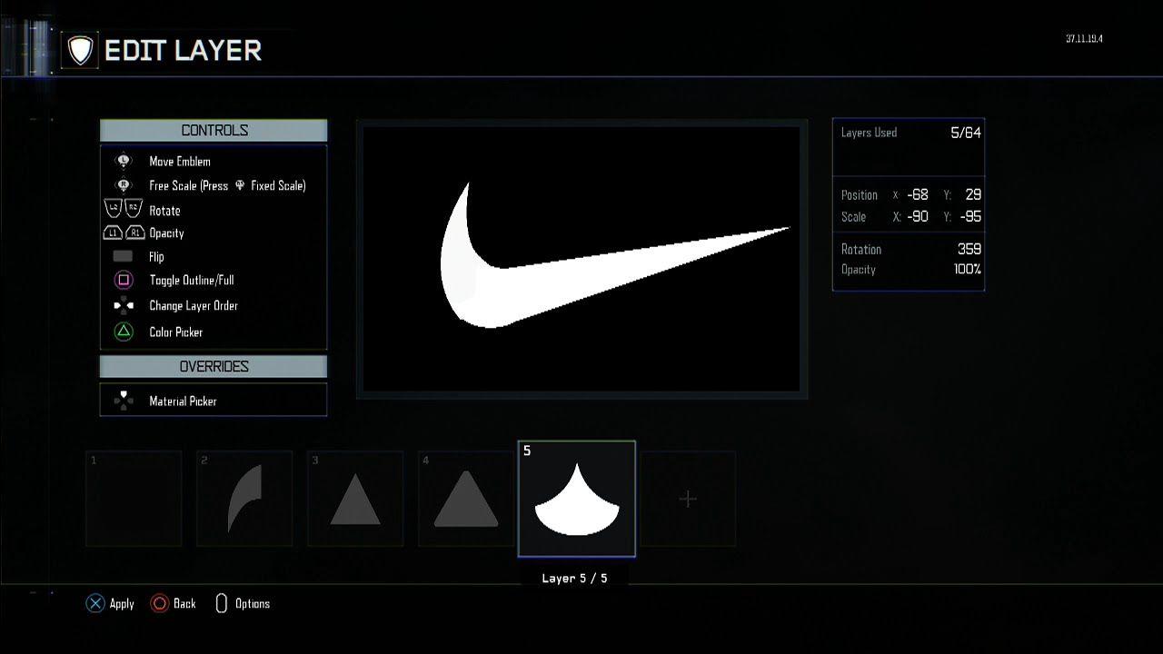 Black Nike Logo - Nike Logo Emblem COD Black Ops 3 Emblem Tutorial - YouTube