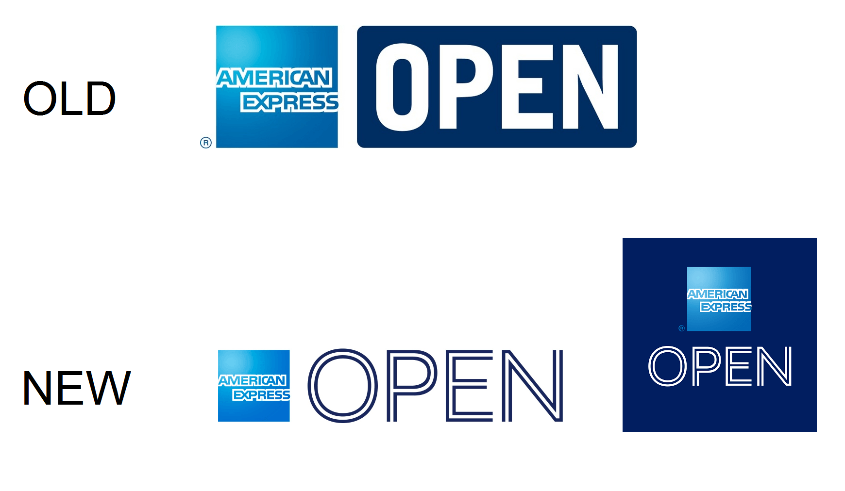 Small Sports Logo - New American Express OPEN logo Design Creamer's