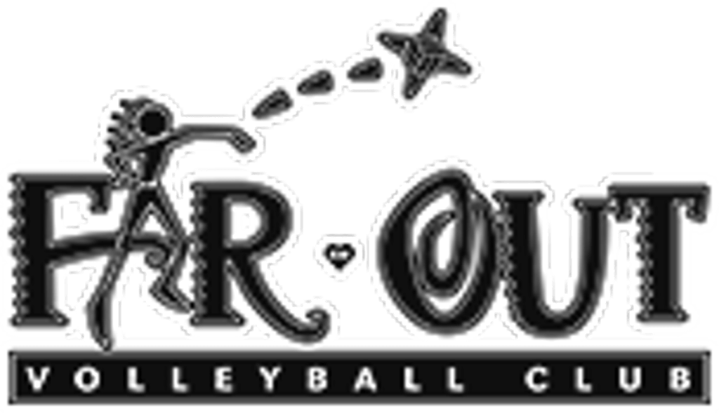 Black and White Volleyball Logo - Far Out Volleyball Club