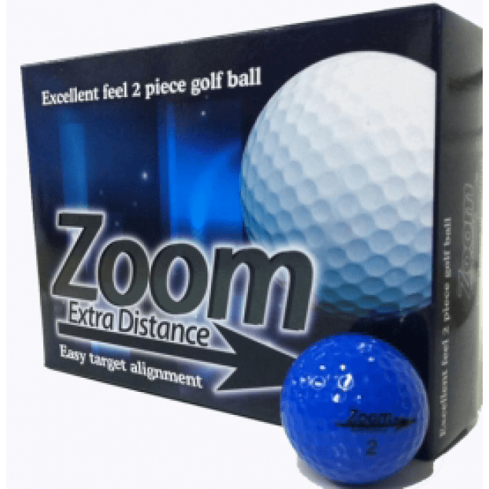 Golfer in Blue Box Logo - Zoom Blue Golf Balls