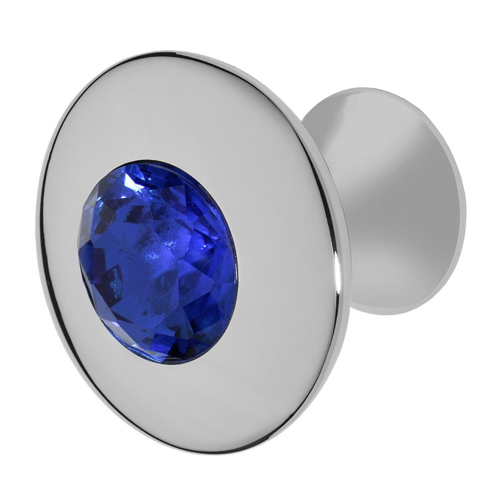 Dark Blue Internet Globe Logo - Wisdom Stone Felicia 1-1/4 in. Chrome with Dark Blue Crystal Cabinet ...