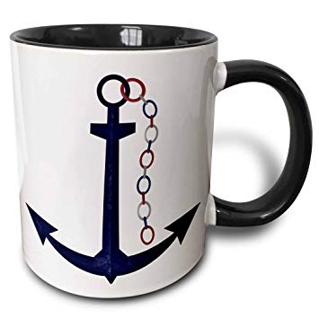 Red White Blue Sail Logo - 3DRose 222621_4Cute Sail Boat Anchor with Red, White