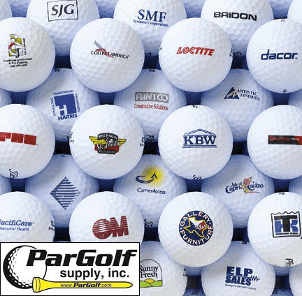 Golfer in Blue Box Logo - Custom Logo Golf Balls - Fast Service