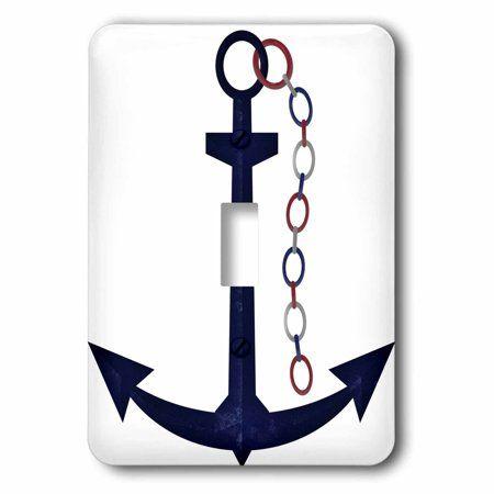 Red White Blue Sail Logo - 3DRose Cute Blue Sail Boat Anchor With Red, White, Blue Chain