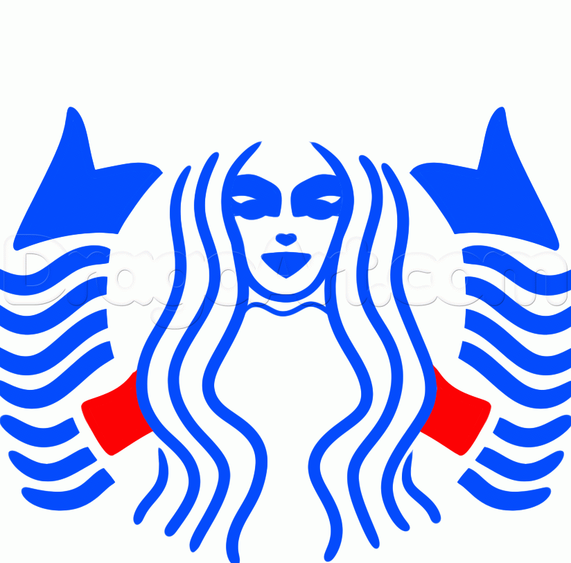 Blue Starbucks Logo - How to Draw the Starbucks Logo, Step by Step, Symbols, Pop Culture ...