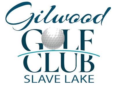 Golfer in Blue Box Logo - Slave Lake Golf - Gilwood Golf & Country Club - 780 849 4389