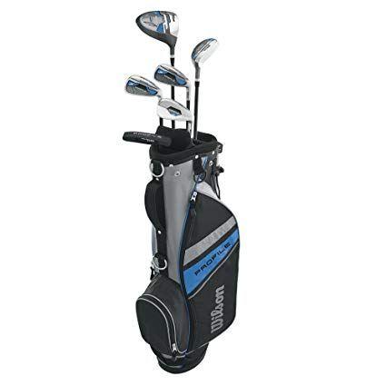 Golfer in Blue Box Logo - Amazon.com : Wilson Unisex Profile Kid's Golf Set Large Left Hand ...
