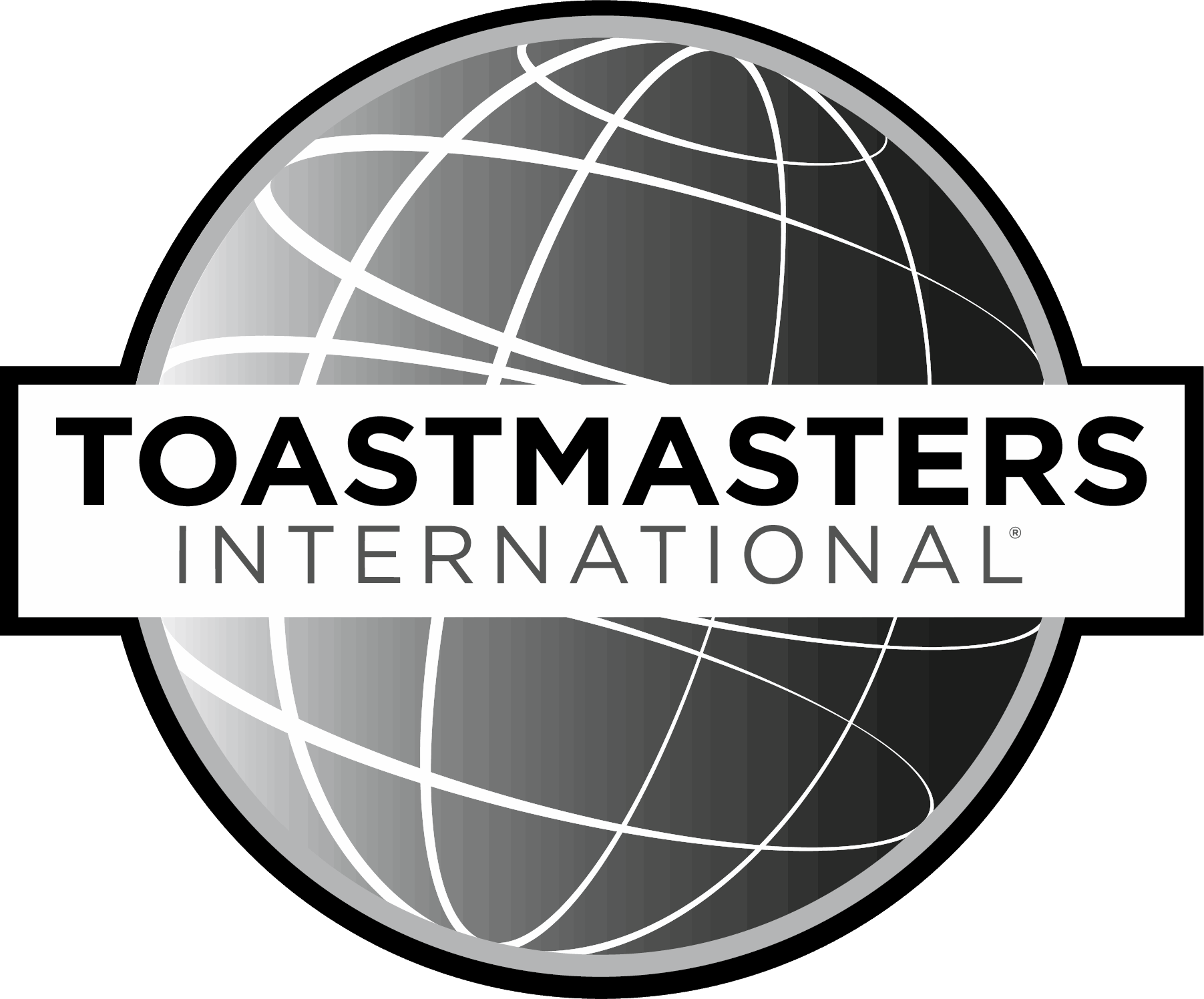 Black White Grayscale Logo - Toastmasters International -Logo and Design Elements