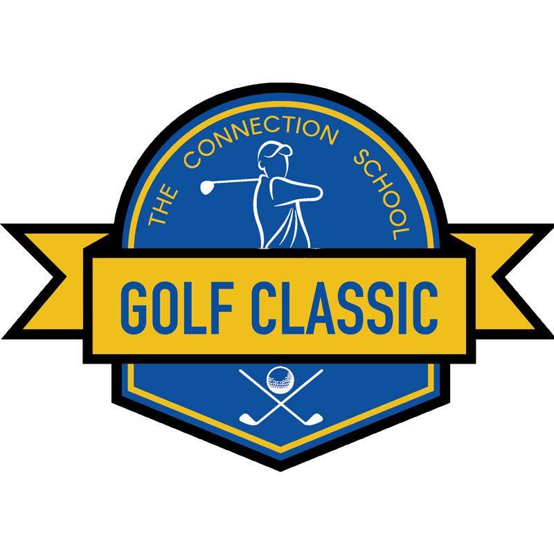 Golfer in Blue Box Logo - Golf Classic Fundraiser • The Connection School of Houston