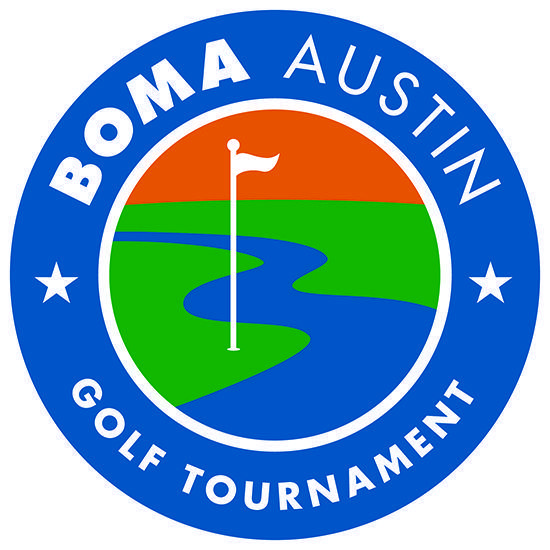Golfer in Blue Box Logo - Golf Tournament Sponsorship Descriptions BOMA Austin