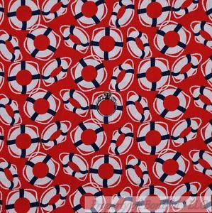 Red White Blue Sail Logo - BonEful Fabric FQ Cotton Quilt Red White Blue Nautical Life Safe ...