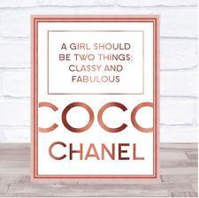 Coco Chanel Gold Logo - coco chanel wall art | eBay