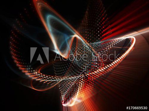 Three Red Waves Logo - Abstract red and black background. Fractal graphics series. Three ...