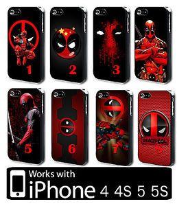 Red Monster Logo - Deadpool iPhone 4 4s 5 5s PLASTIC Case Phone Red Super Hero Monster ...