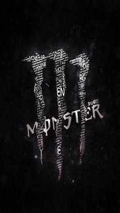 Black and White Monster Logo - monster energy logo | Monster Energy Logo Wallpaper by ~drouell on ...