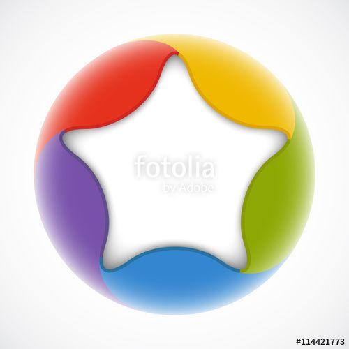 5 Color Circle Logo - color circle infographic. Template for cycle star diagram, graph