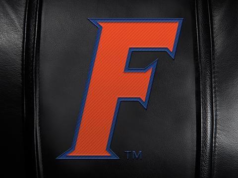 Red Letter F Logo - Silver Sofa with Florida Gators Letter F Logo Panel – Zipchair