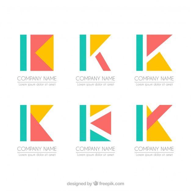 Geometric Logo - Geometric logo letter k template collection Vector