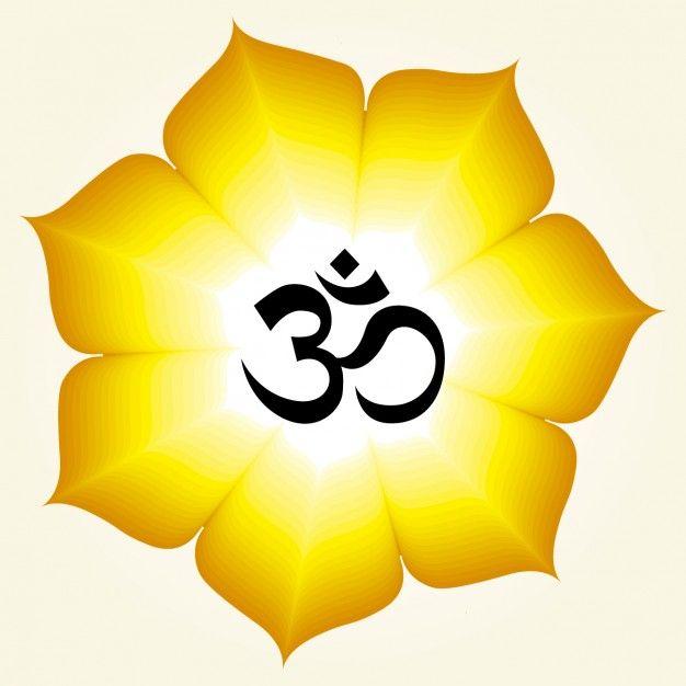 Yellow Flower Looking Logo - Om symbol on a yellow flower Vector