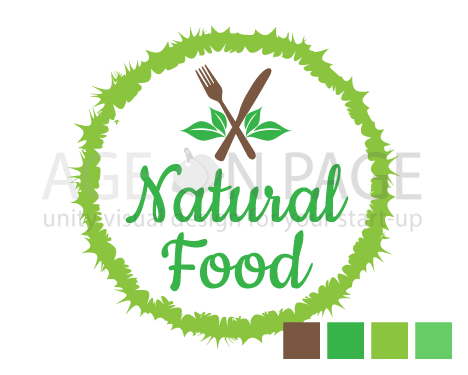 Natural Food Logo - AOP Design - Natural Food Logo design start pack, Vegan Restaurant ...