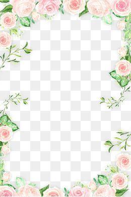 Pink Flower with Yellow Outline Logo - Romantic pink flower border | photoshop | Flowers, Pink flowers ...