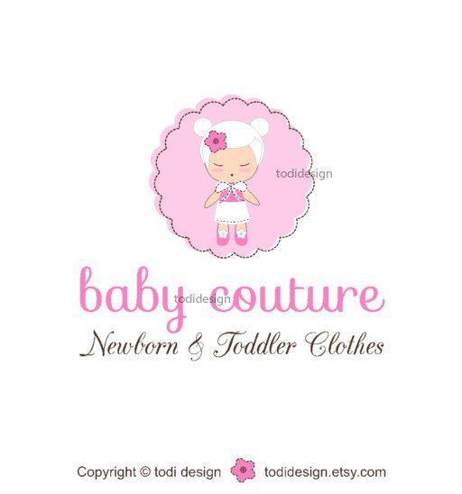 Baby Couture Logo - SALE Baby Couture - OOAK Character Illustrated Premade Logo design ...