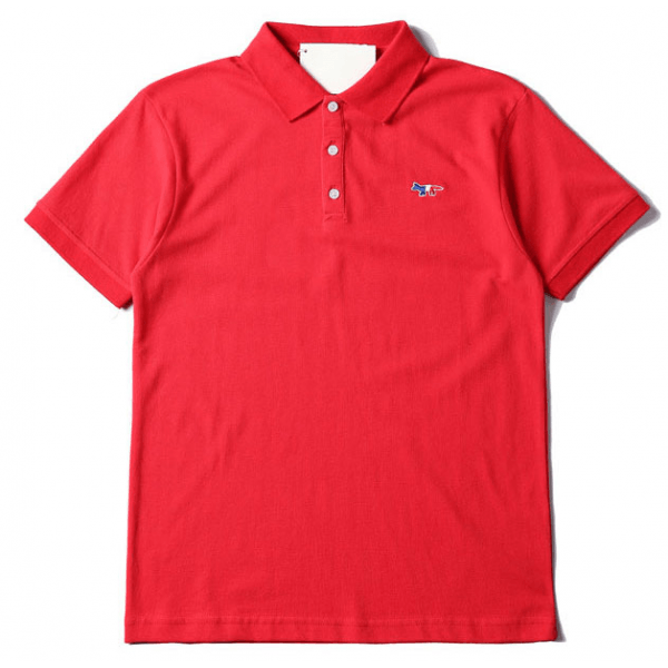 Red White Blue Fox Logo - NEW! Maison Kitsune Fox Logo Polo Shirt| Buy Maison Kitsune Online