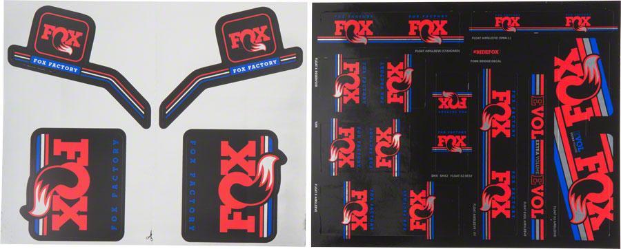 Red White Blue Fox Logo - Fox Heritage Decal Kit For Forks And Shocks, Red White Blue