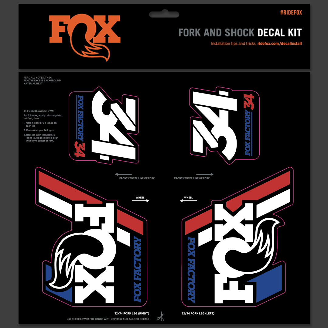 Red White Blue Fox Logo - Heritage Decal Kits | FOX
