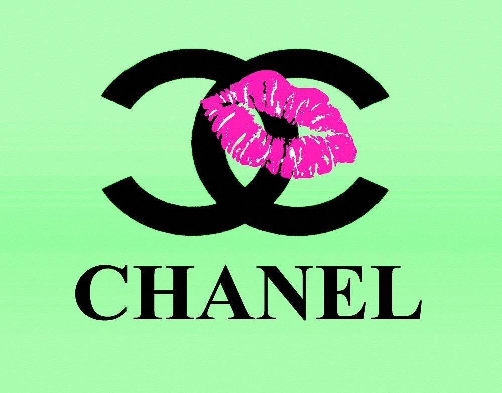 Colorful Chanel Logo - Chanel Logo Lips Green Canvas Print Art Logo Decor Picture Fun Gift ...