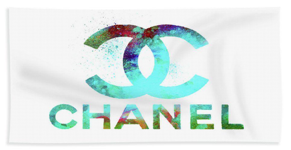Colorful Chanel Logo - Chanel Logo Watercolor Painting Colorful 1 Bath Towel
