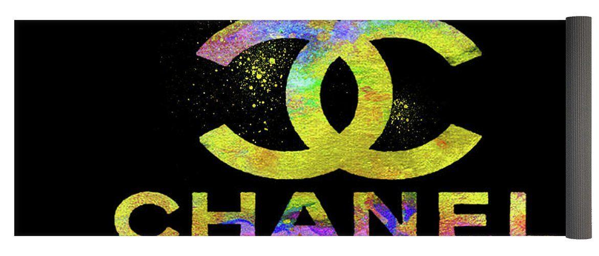 Colorful Chanel Logo - Colorful Chanel Logo, Black Pink Yoga Mat for Sale by Del Art