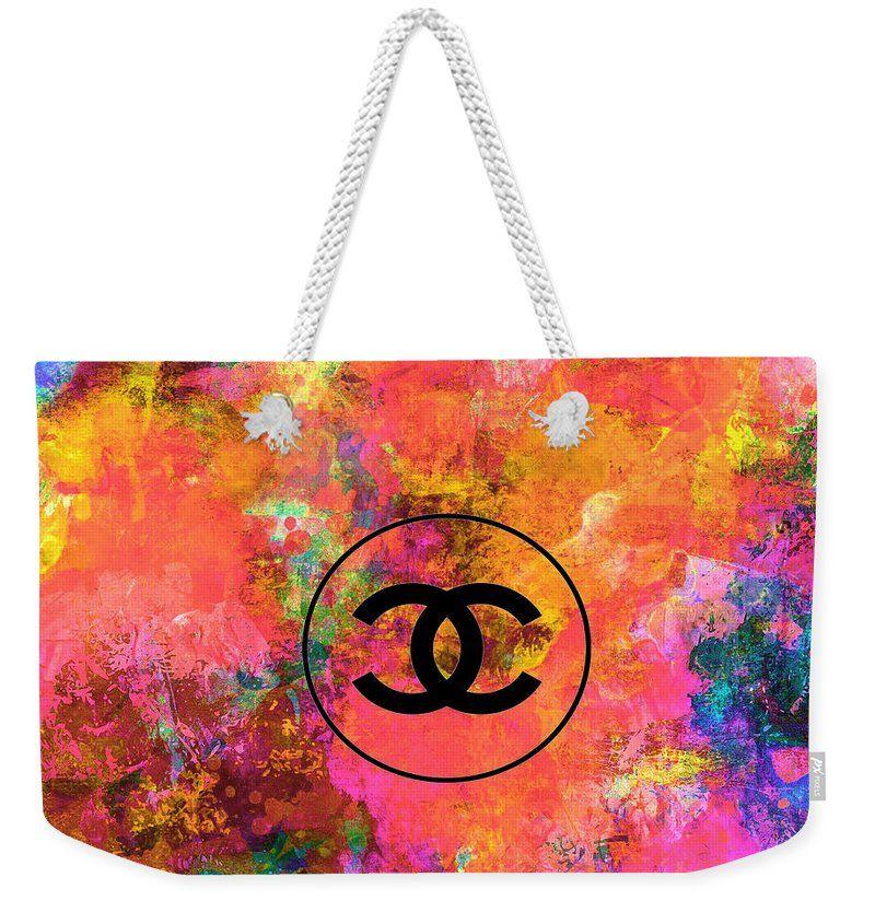 Colorful Chanel Logo - Colorful Chanel Logo Print Weekender Tote Bag