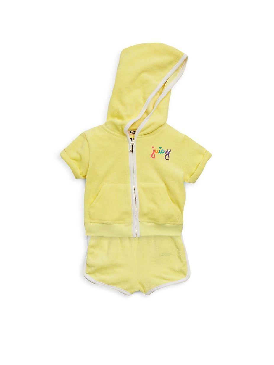 Baby Couture Logo - Juicy Couture Baby's Two Piece Logo Hoodie And Shorts Set