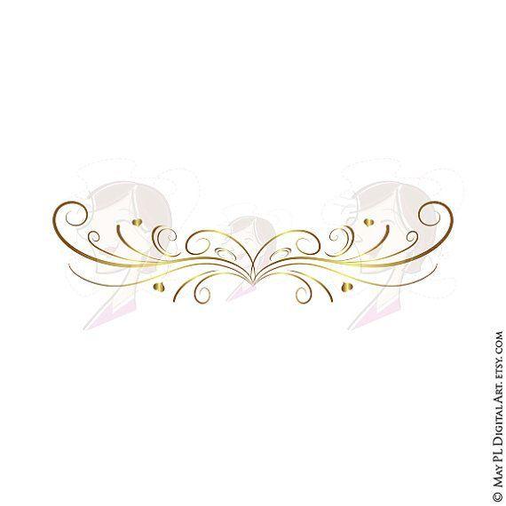 Golden Swirls Logo - Page Border Gold Swirls Clipart - Elegant Decorative Wedding Designs ...